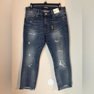 Express NEW Distressed Blue Jeans